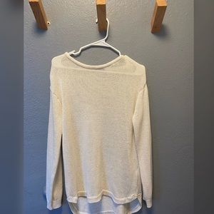 White chunky knit sweater